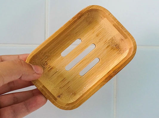 13cm x 9cm Sustainable Bamboo Soap Dish - Rectangle, Eco-Friendly Product, Plastic Free.